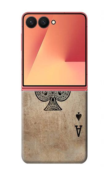 S2928 Vintage Spades Ace Card Hülle Schutzhülle Taschen für Samsung Galaxy Z Flip 7