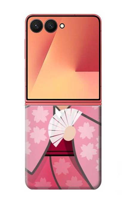 S3042 Japan Girl Hina Doll Kimono Sakura Hülle Schutzhülle Taschen für Samsung Galaxy Z Flip 7