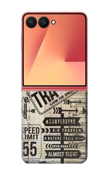 S3441 Vintage Travel Hülle Schutzhülle Taschen für Samsung Galaxy Z Flip 7