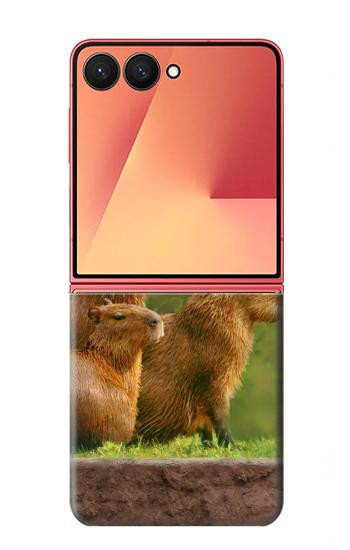 S3917 Capybara Family Giant Guinea Pig Hülle Schutzhülle Taschen für Samsung Galaxy Z Flip 7