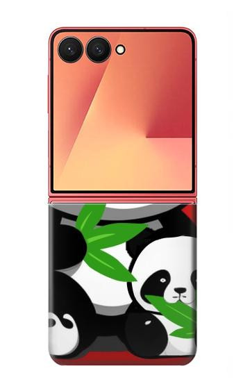 S3929 Cute Panda Eating Bamboo Hülle Schutzhülle Taschen für Samsung Galaxy Z Flip 7