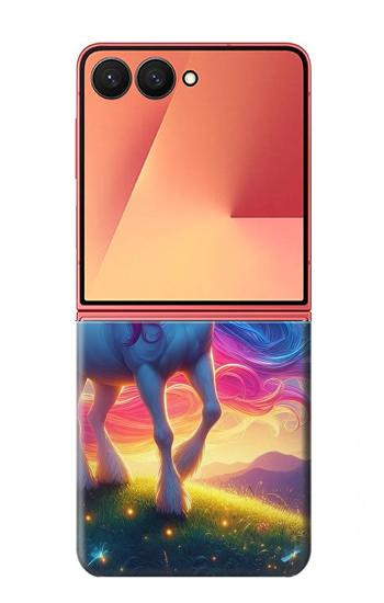 S3977 Colorful Unicorn Hülle Schutzhülle Taschen für Samsung Galaxy Z Flip 7