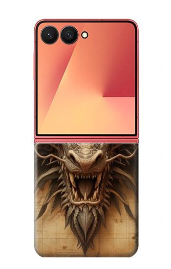 S3981 Dragon Head Old Map Hülle Schutzhülle Taschen für Samsung Galaxy Z Flip 7