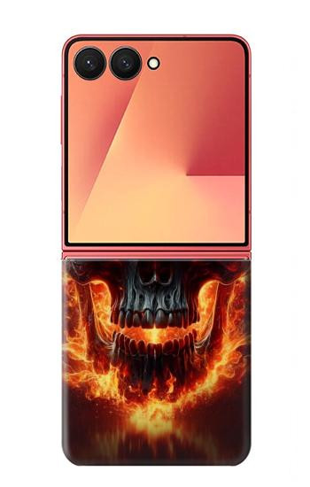 S3986 Fire Skull Hülle Schutzhülle Taschen für Samsung Galaxy Z Flip 7