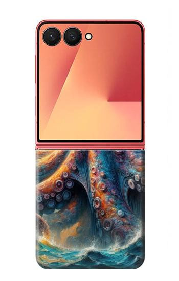 S4003 Oil Color Painting Giant Octopus Hülle Schutzhülle Taschen für Samsung Galaxy Z Flip 7