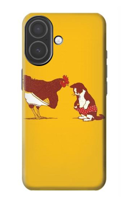 S1093 Rooster and Cat Joke Hülle Schutzhülle Taschen für iPhone 17