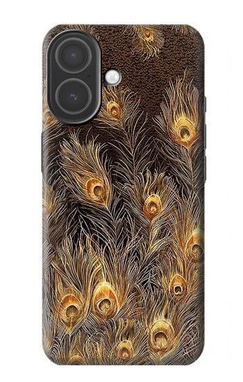 S3691 Gold Peacock Feather Hülle Schutzhülle Taschen für iPhone 17