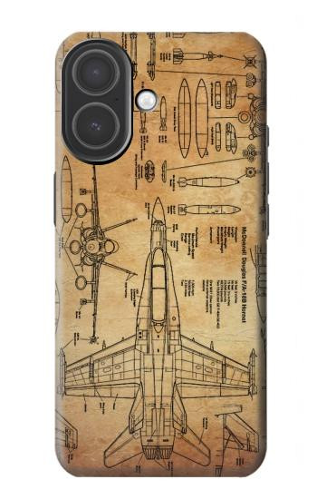 S3868 Aircraft Blueprint Old Paper Hülle Schutzhülle Taschen für iPhone 17