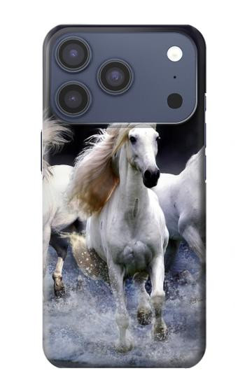 S0246 White Horse Hülle Schutzhülle Taschen für iPhone 17 Pro, 18 Pro