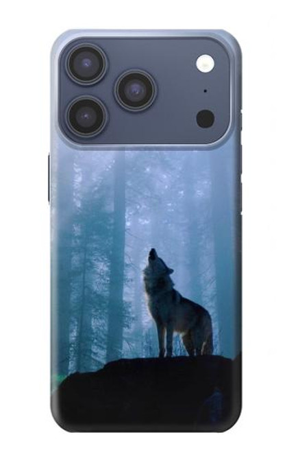 S0935 Wolf Howling in Forest Hülle Schutzhülle Taschen für iPhone 17 Pro