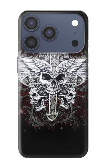 S1434 Skull Wing Tattoo Biker Hülle Schutzhülle Taschen für iPhone 17 Pro, 18 Pro