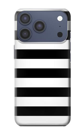 S1596 Black and White Striped Hülle Schutzhülle Taschen für iPhone 17 Pro, 18 Pro