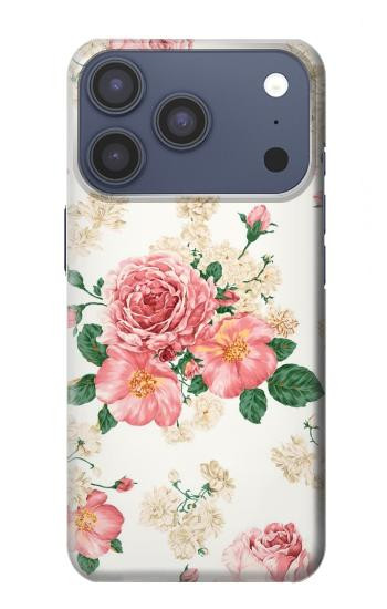 S1859 Rose Pattern Hülle Schutzhülle Taschen für iPhone 17 Pro, 18 Pro