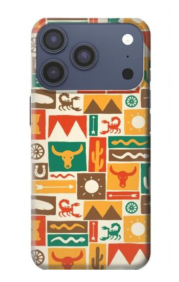 S1873 Western Pattern Hülle Schutzhülle Taschen für iPhone 17 Pro, 18 Pro