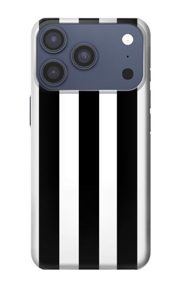 S2297 Black and White Vertical Stripes Hülle Schutzhülle Taschen für iPhone 17 Pro, 18 Pro