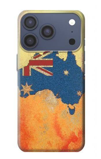 S2494 Australia Flag Map Rock Texture Hülle Schutzhülle Taschen für iPhone 17 Pro, 18 Pro