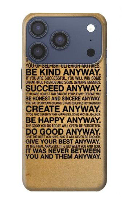 S2513 Mother Teresa Anyway Quotes Hülle Schutzhülle Taschen für iPhone 17 Pro