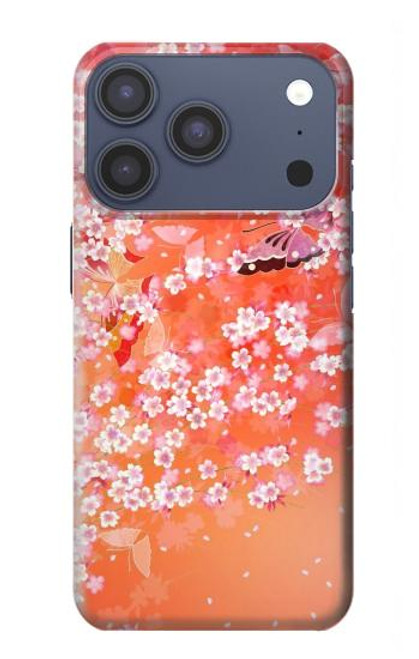 S2543 Japanese Kimono Style Flower Pattern Hülle Schutzhülle Taschen für iPhone 17 Pro