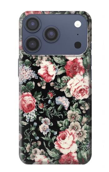 S2727 Vintage Rose Pattern Hülle Schutzhülle Taschen für iPhone 17 Pro, 18 Pro