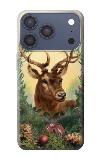S2841 Vintage Reindeer Christmas Hülle Schutzhülle Taschen für iPhone 17 Pro, 18 Pro