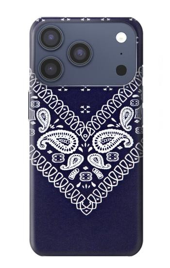 S3357 Navy Blue Bandana Pattern Hülle Schutzhülle Taschen für iPhone 17 Pro, 18 Pro