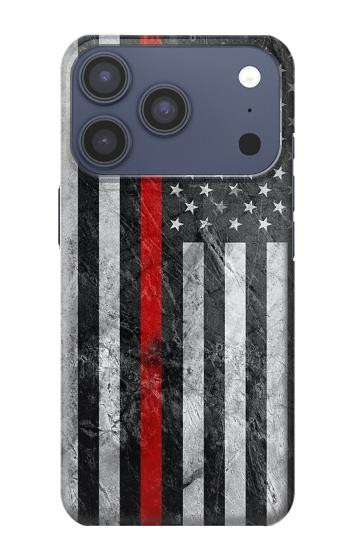 S3687 Firefighter Thin Red Line American Flag Hülle Schutzhülle Taschen für iPhone 17 Pro, 18 Pro
