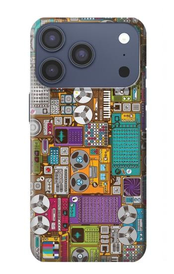 S3879 Retro Music Doodle Hülle Schutzhülle Taschen für iPhone 17 Pro, 18 Pro