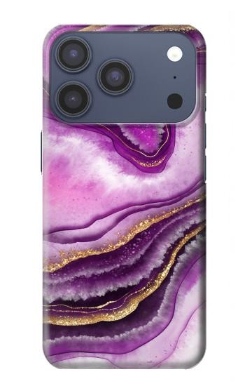 S3896 Purple Marble Gold Streaks Hülle Schutzhülle Taschen für iPhone 17 Pro, 18 Pro