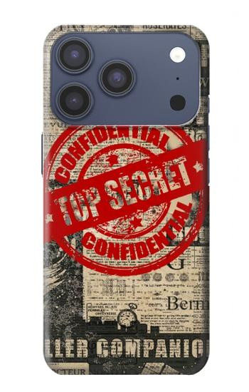 S3937 Text Top Secret Art Vintage Hülle Schutzhülle Taschen für iPhone 17 Pro, 18 Pro