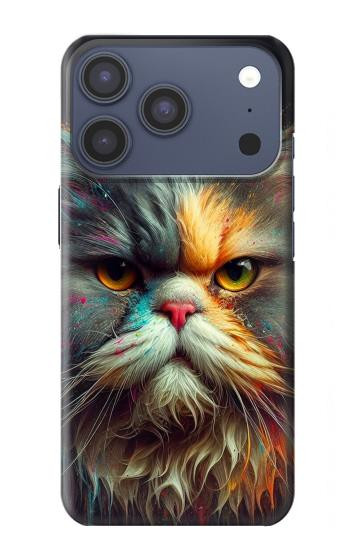 S3971 Cat Painted Color Hülle Schutzhülle Taschen für iPhone 17 Pro, 18 Pro