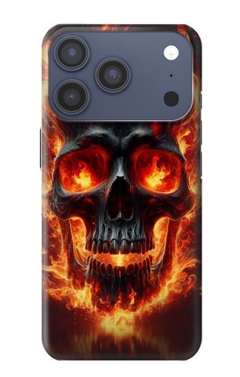 S3986 Fire Skull Hülle Schutzhülle Taschen für iPhone 17 Pro, 18 Pro