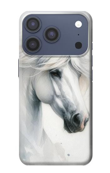 S4025 White Horse Painting Hülle Schutzhülle Taschen für iPhone 17 Pro, 18 Pro