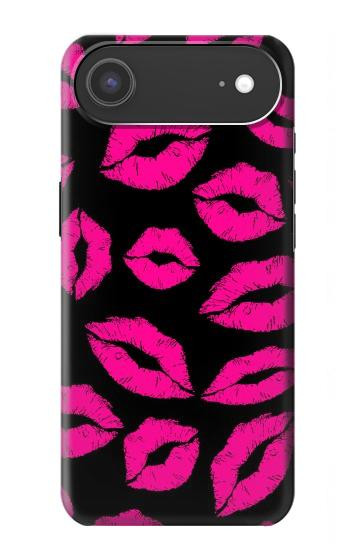 S2933 Pink Lips Kisses on Black Hülle Schutzhülle Taschen für iPhone Air