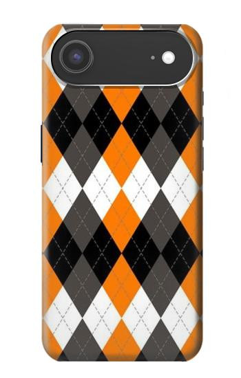 S3421 Black Orange White Argyle Plaid Hülle Schutzhülle Taschen für iPhone Air