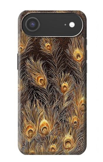 S3691 Gold Peacock Feather Hülle Schutzhülle Taschen für iPhone Air