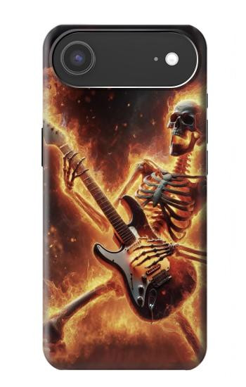 S3984 Fire Skeleton Playing Guitar Hülle Schutzhülle Taschen für iPhone Air