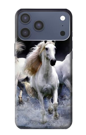 S0246 White Horse Hülle Schutzhülle Taschen für iPhone 17 Pro Max, 18 Pro Max