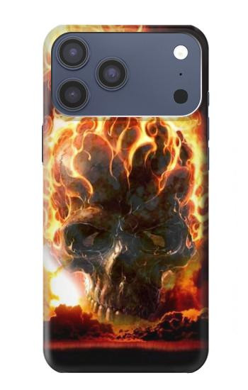 S0863 Hell Fire Skull Hülle Schutzhülle Taschen für iPhone 17 Pro Max, 18 Pro Max