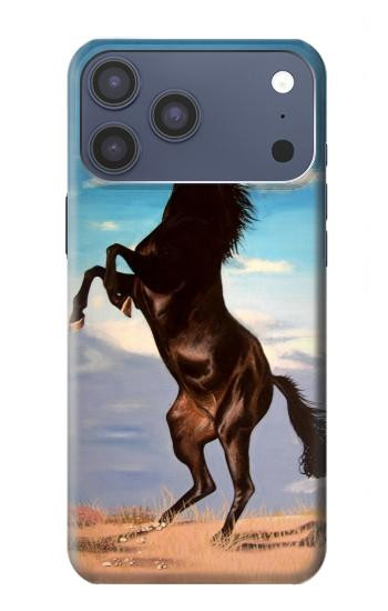 S0934 Wild Black Horse Hülle Schutzhülle Taschen für iPhone 17 Pro Max