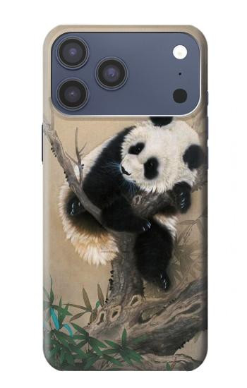 S2210 Panda Fluffy Art Painting Hülle Schutzhülle Taschen für iPhone 17 Pro Max, 18 Pro Max