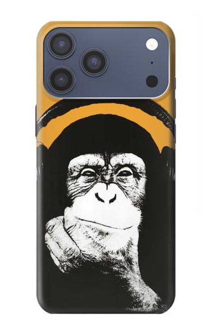 S2324 Funny Monkey with Headphone Pop Music Hülle Schutzhülle Taschen für iPhone 17 Pro Max