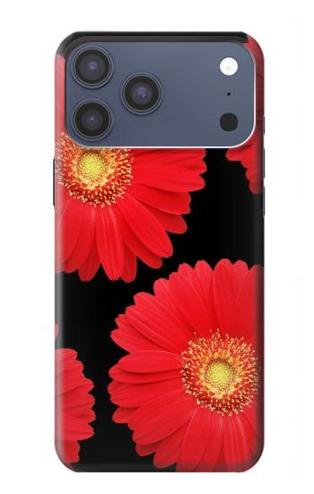 S2478 Red Daisy flower Hülle Schutzhülle Taschen für iPhone 17 Pro Max, 18 Pro Max
