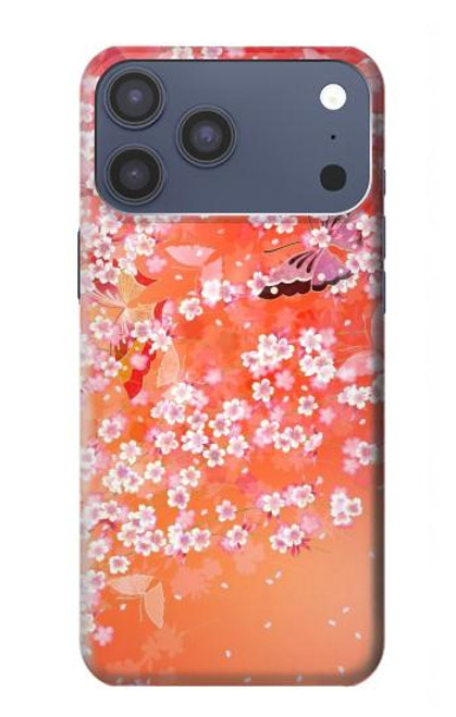 S2543 Japanese Kimono Style Flower Pattern Hülle Schutzhülle Taschen für iPhone 17 Pro Max