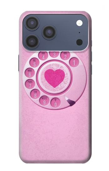 S2847 Pink Retro Rotary Phone Hülle Schutzhülle Taschen für iPhone 17 Pro Max, 18 Pro Max