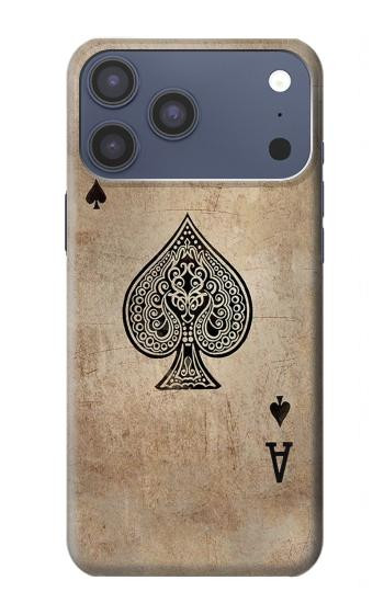 S2928 Vintage Spades Ace Card Hülle Schutzhülle Taschen für iPhone 17 Pro Max, 18 Pro Max