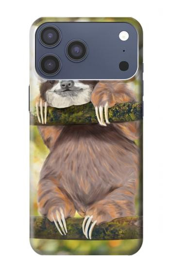 S3138 Cute Baby Sloth Paint Hülle Schutzhülle Taschen für iPhone 17 Pro Max