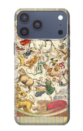 S3145 Antique Constellation Star Sky Map Hülle Schutzhülle Taschen für iPhone 17 Pro Max, 18 Pro Max