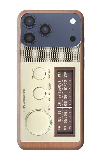 S3165 FM AM Wooden Receiver Graphic Hülle Schutzhülle Taschen für iPhone 17 Pro Max, 18 Pro Max