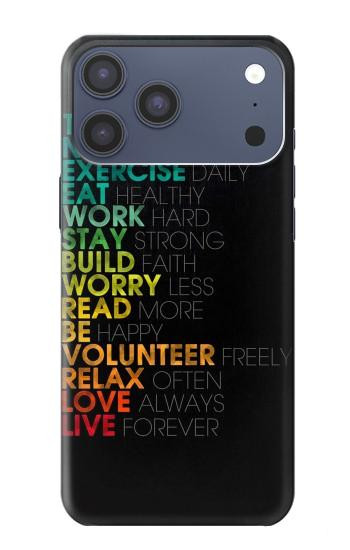 S3523 Think Positive Words Quotes Hülle Schutzhülle Taschen für iPhone 17 Pro Max