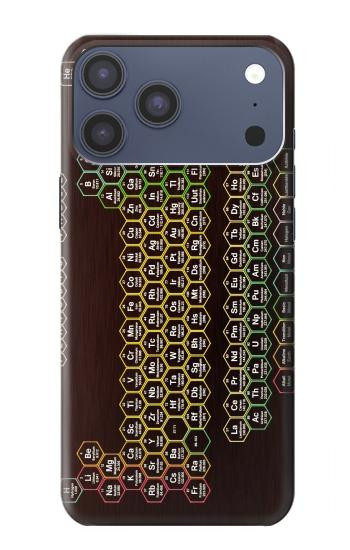 S3544 Neon Honeycomb Periodic Table Hülle Schutzhülle Taschen für iPhone 17 Pro Max, 18 Pro Max